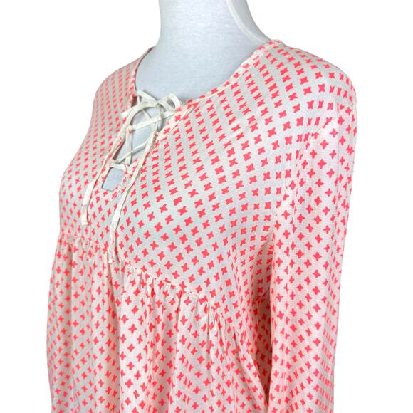 Indi & Cold San Sebastian Neon Print Long Sleeve Peasant Boho Top - Picture 4 of 11
